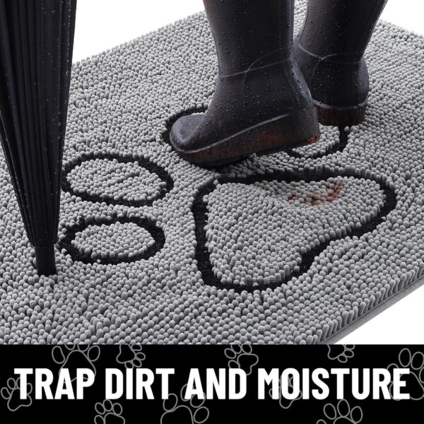 Limited time deal-37% Smiry Dog Door Mat for Muddy Paws, Absorbent Dirt Trapper Non - Image 2