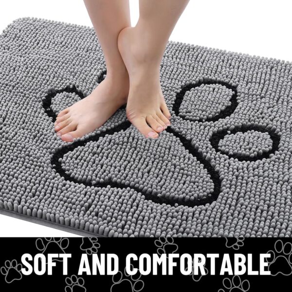 Limited time deal-37% Smiry Dog Door Mat for Muddy Paws, Absorbent Dirt Trapper Non - Image 3