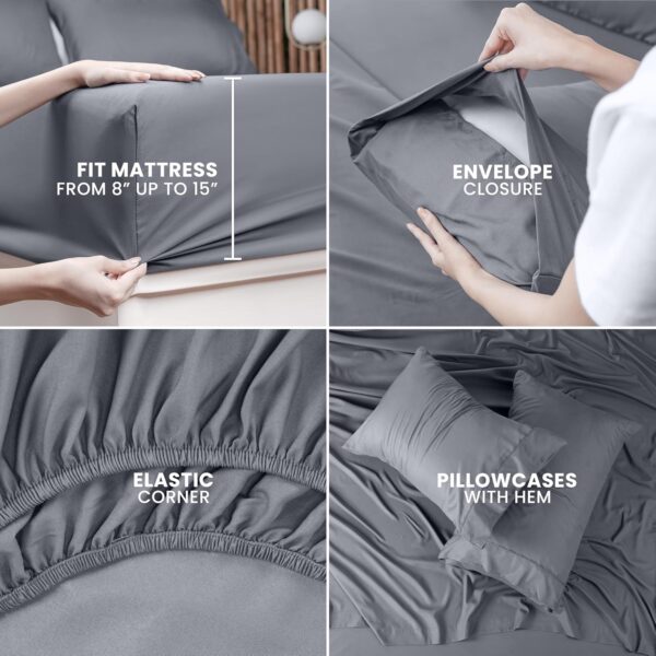 Limited time deal-50% Utopia Bedding Queen Bed Sheets Set - 4 Piece Bedding - Brushed - Image 3