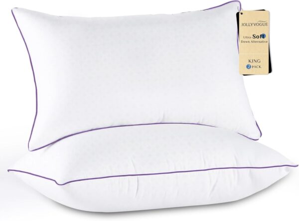 Limited time deal-42% off JOLLYVOGUE Pillows King Size Set of 2, Washable Supportive Bed Pillows