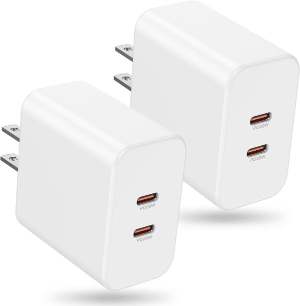Limited time deal-44% off 40W Dual USB C Charger Block,2-Port Fast USB-C Power Adapter Wall Charg