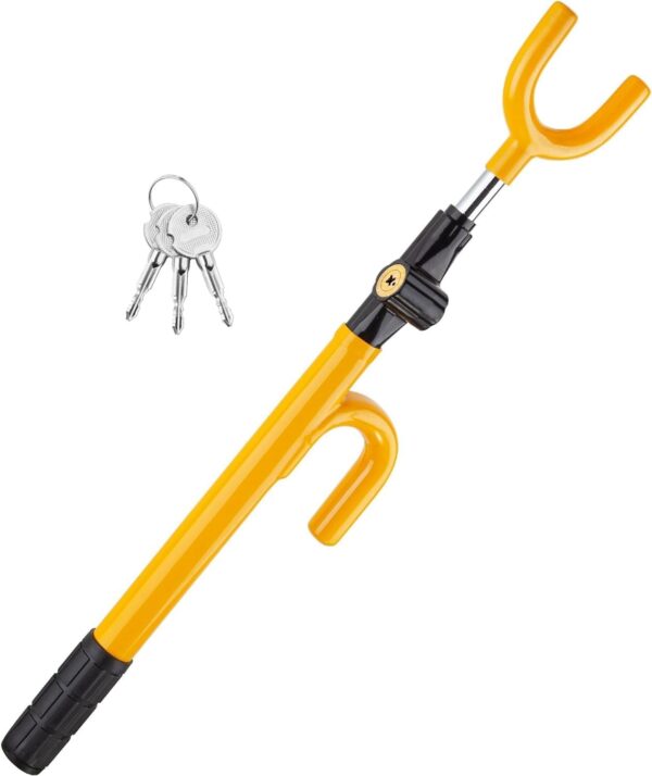 Limited time deal-43% off CARTMAN Vehicle Steering Wheel Lock Car Anti Theft Security Lock with Adj