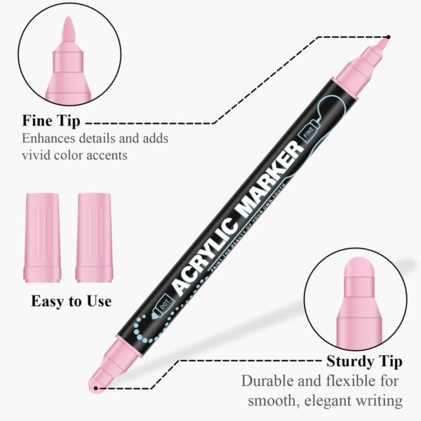 Limited time deal-43% off Acrylic Paint Markers, 24 Colors Paint Pens Acrylic Markers for Rock Painting, - Image 2