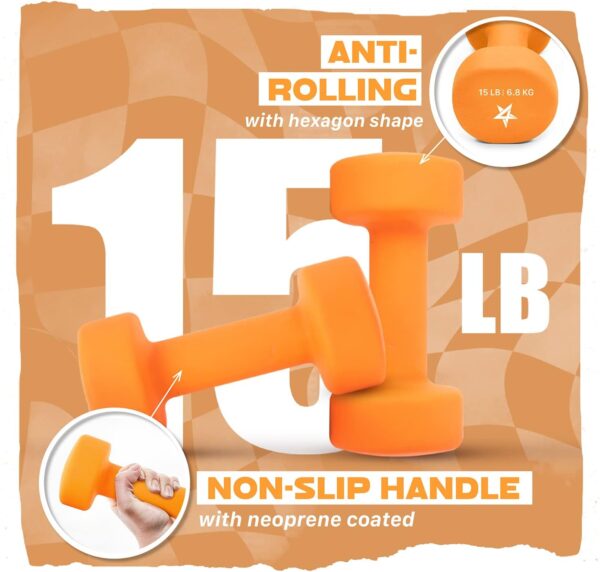 Limited time deal]-40% off Yes4All Neoprene Coated Dumbbell Hand Weight Sets of 2 - Multiple Weig - Image 3