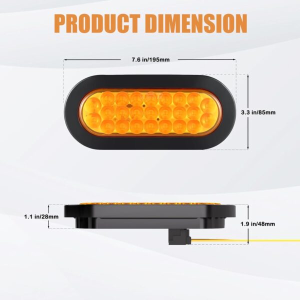 Limited time deal-57% off AT-HAIHAN Pack of 2 Oval Amber LED Strobe Light with Triple Flash and - Image 4