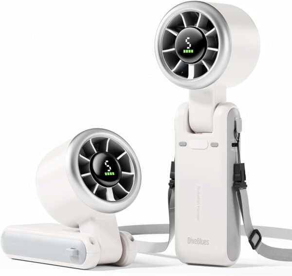 Limited time deal-43% off Portable Handheld Turbo Fan, 5 Gear Wind, Battery Operated, Up to 12 Wor