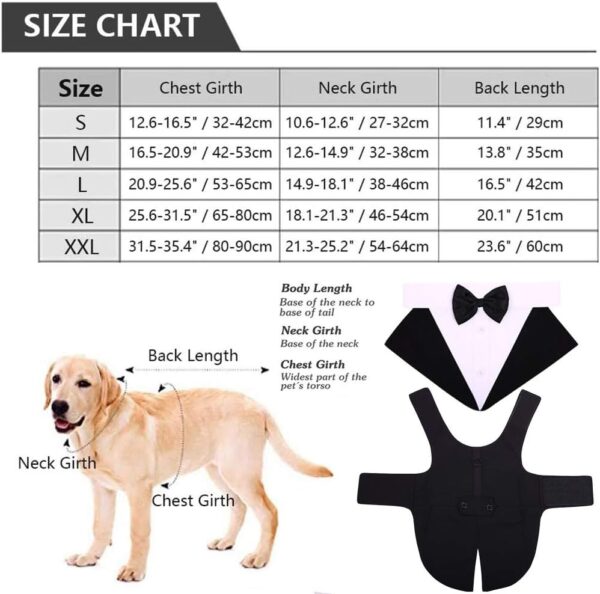 Limited time deal-55% off IDOMIK Dog Tuxedo for Small Medium Large Doggie, Detachable Dog Formal Wedding Suit - Image 2