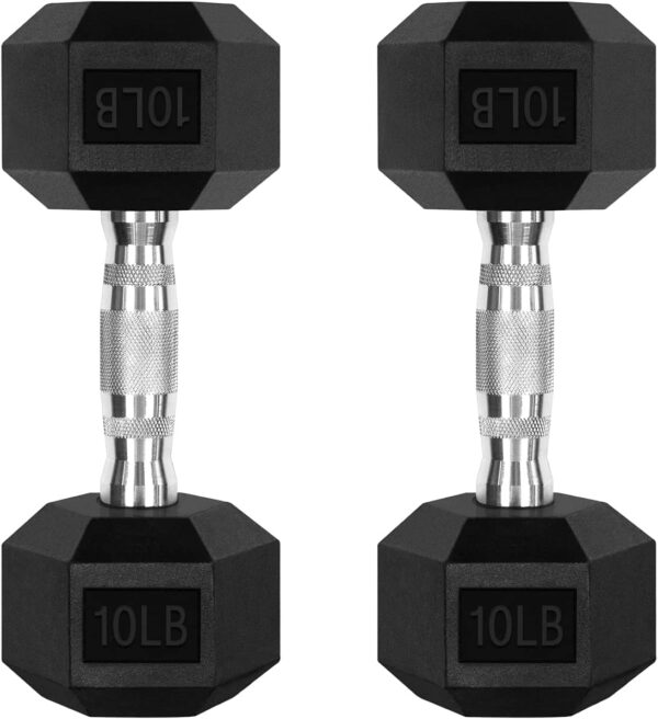 Limited time deal-43% off RitFit 5-300LBS Rubber Encased Hex Dumbbell Sets with Optional Rack for