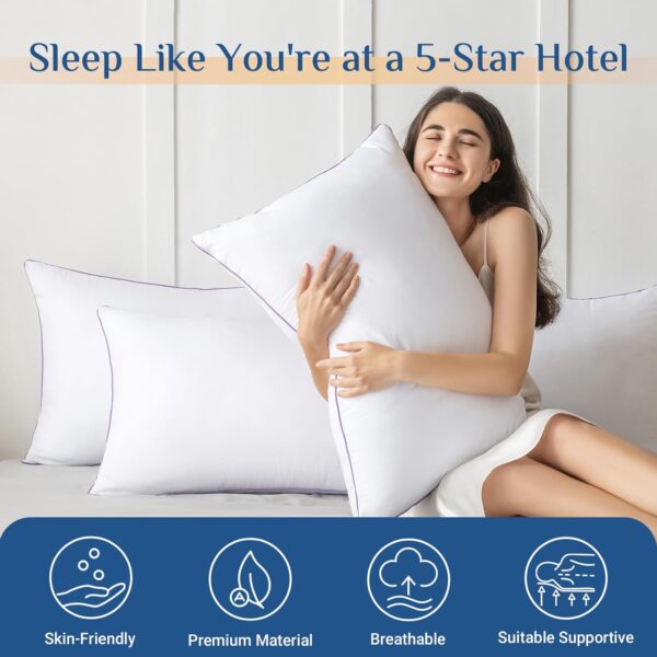 Limited time deal-42% off JOLLYVOGUE Pillows King Size Set of 2, Washable Supportive Bed Pillows - Image 2