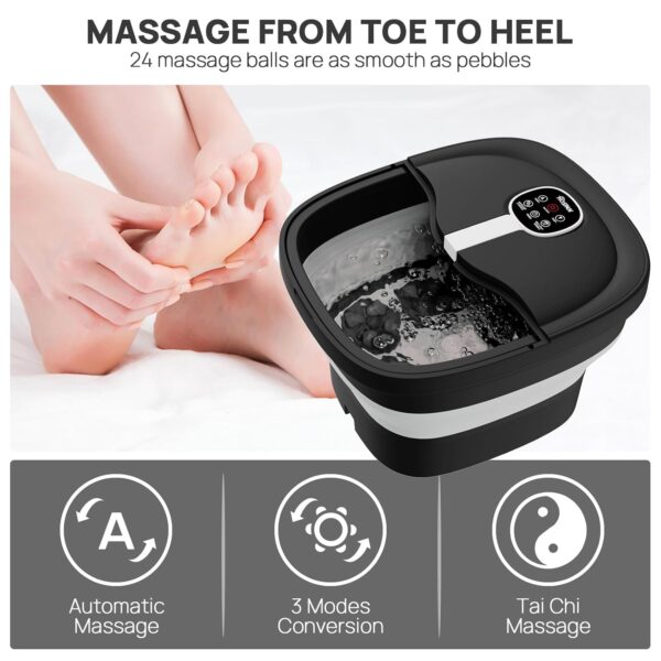 Limited time deal-46% off HOSPAN Collapsible Foot Spa Electric Rotary Massage, Foot Bath with Heat, - Image 4
