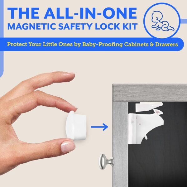 Limited time deal-55% off Eco Baby Magnetic Cabinet Locks for Babies - Magnetic Baby Proofing Cabi - Image 2