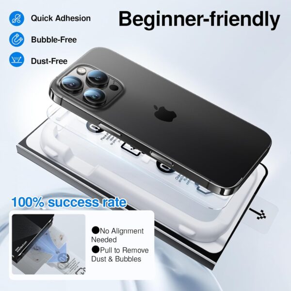 Limited time deal-45% off SMARTDEVIL 3 Pack Screen Protector for iPhone 16, Bubble-and-Dust-Free - Image 2