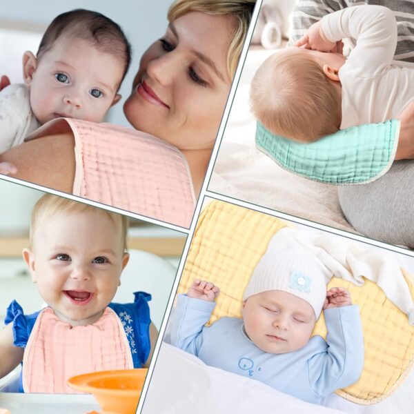 Limited time deal-50% off MUKIN Baby Burp Cloths and Burping Cloths,Soft Absorbent for Boys Girls,5 - Image 3