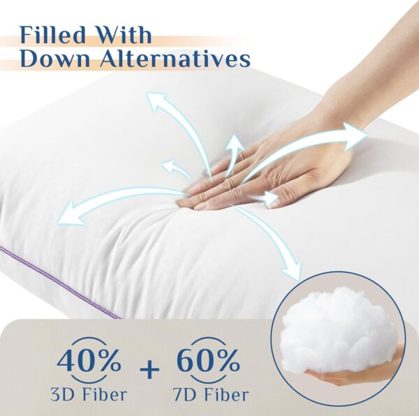 Limited time deal-42% off JOLLYVOGUE Pillows King Size Set of 2, Washable Supportive Bed Pillows - Image 4