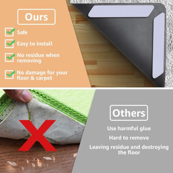 Limited time deal-47% off ZONGOOL 12 PCS Rug Tape, Reusable Washable Grippers for Rugs, Double - Image 3