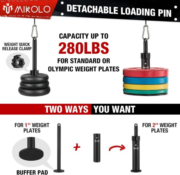 Limited time deal-39% off Mikolo Fitness LAT and Lift Pulley System, Dual Cable Machine(70'' and 90'') - Image 3