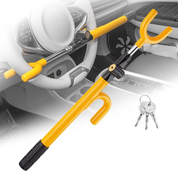Limited time deal-43% off CARTMAN Vehicle Steering Wheel Lock Car Anti Theft Security Lock with Adj - Image 4