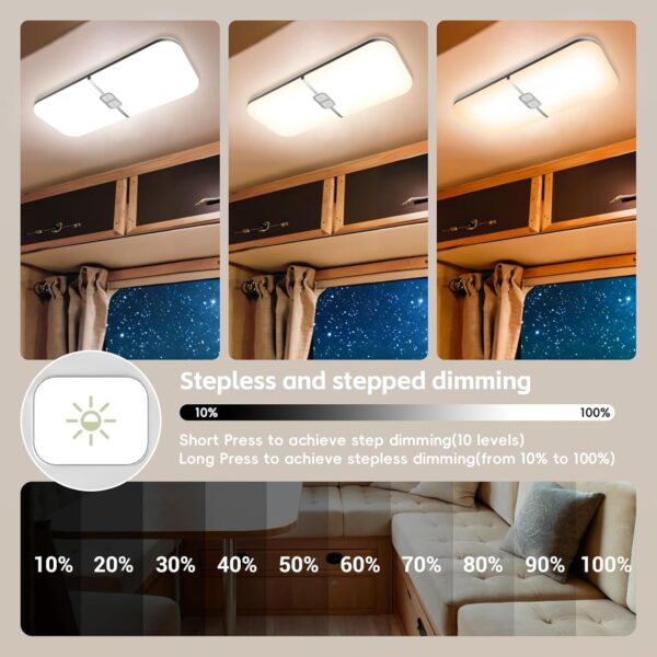Limited time deal-64% off RV Lights Interior, 3-Color RV Led Lights Interior 12v,Super Bright 204 LEDs - Image 3