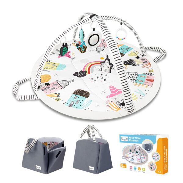 Limited time deal-45% off Baby Play Mat Tummy Time Mat with Exclusive Foldable Design, Stage-Base
