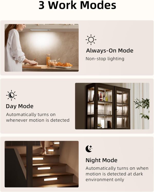 Limited time deal-43% off EZVALO Under Cabinet Lights, LED Closet Lights Wireless USB Charging, Mo - Image 3
