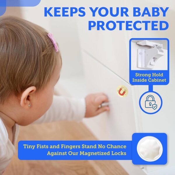 Limited time deal-55% off Eco Baby Magnetic Cabinet Locks for Babies - Magnetic Baby Proofing Cabi - Image 3