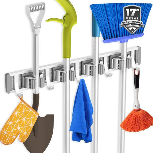 Limited time deal-42% off Broom Holder Wall Mount Mop and Broom Hanger Wall Mounted Garage