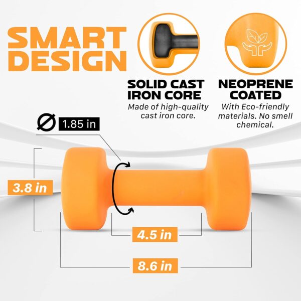 Limited time deal]-40% off Yes4All Neoprene Coated Dumbbell Hand Weight Sets of 2 - Multiple Weig - Image 2