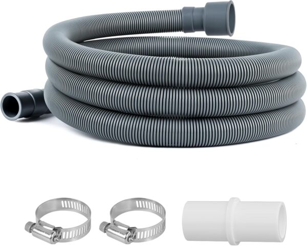 Limited time deal-50% off 6 Ft Universal Washing Machine Drain Hose Extension - Grey Flexible Discha