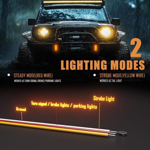 Limited time deal-57% off AT-HAIHAN Pack of 2 Oval Amber LED Strobe Light with Triple Flash and - Image 3