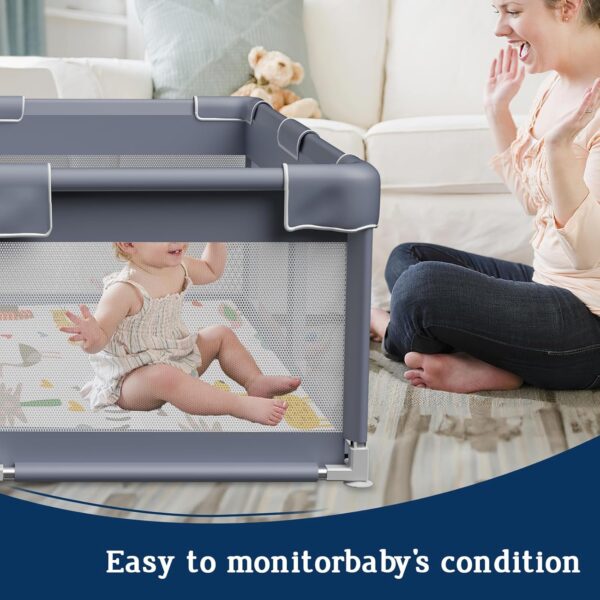 Limited time deal-41% off Baby Playpen with Mat, 50x50 Inch Playpen with Mat Waterproof for Babies - Image 4
