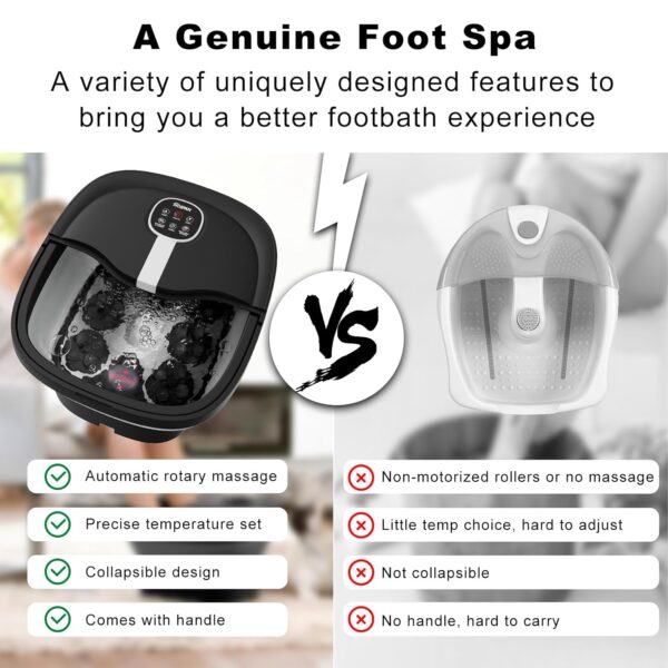Limited time deal-46% off HOSPAN Collapsible Foot Spa Electric Rotary Massage, Foot Bath with Heat, - Image 2