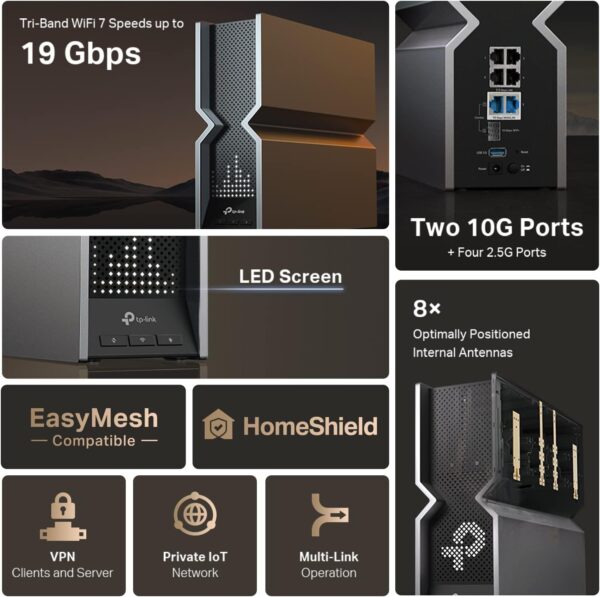 Limited time deal-42% off TP-Link Tri-Band BE19000 WiFi 7 Router (Archer BE800) | 12-Stream 19 Gbp - Image 4