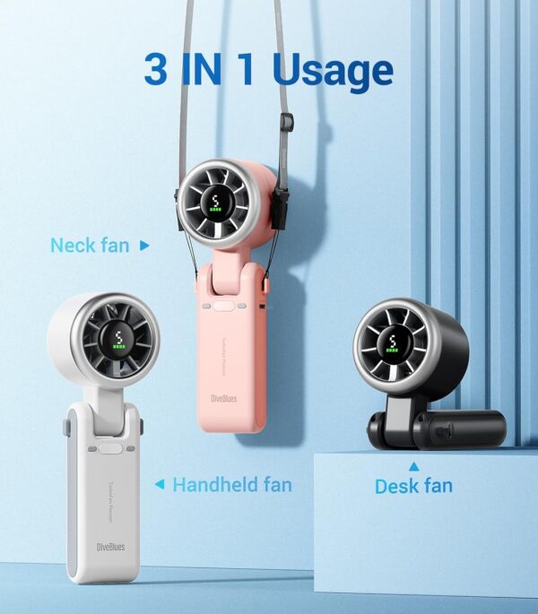 Limited time deal-43% off Portable Handheld Turbo Fan, 5 Gear Wind, Battery Operated, Up to 12 Wor - Image 3
