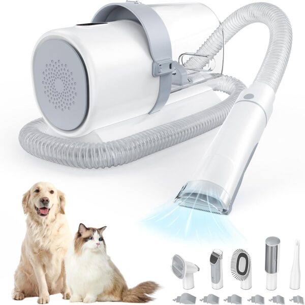 Limited time deal-38% off Sweetcrispy Professional Pet Grooming Vacuum Kit with Cordless Low Noise