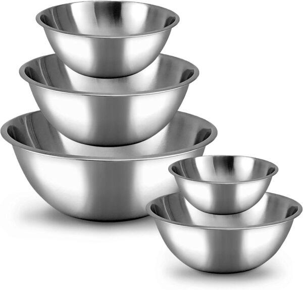 Limited time deal-48% off WHYSKO Meal Prep Stainless Steel Mixing Bowl (5-Piece Set) Home, Refriger