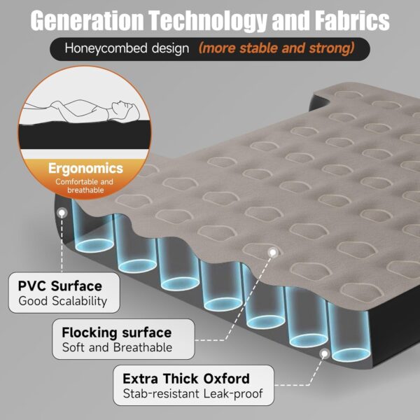 Limited time deal-40% off Truck Bed Air Mattress for 5-5.8 ft, Full Size Short Inflatable Mattress Short - Image 3