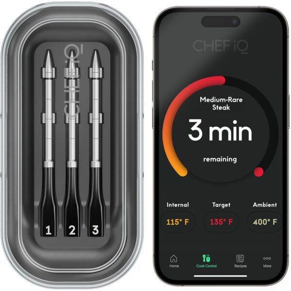Limited time deal-41% off CHEF iQ Sense Smart Wireless Meat Thermometer with 3 Ultra-Thin Probes,