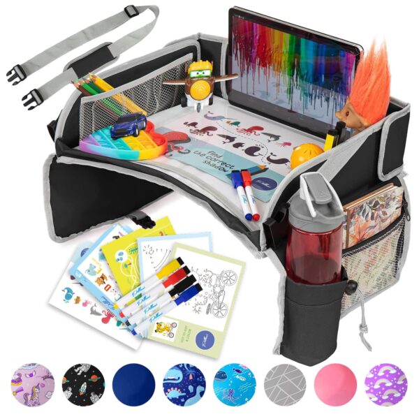 Limited time deal-44% off PILLANI Kids Travel Tray for Car - Car Seat Tray for Kids Travel, Road Trip