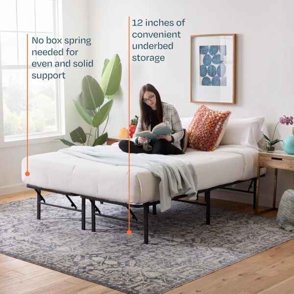 Limited time deal-40% off Linenspa Folding Metal Platform Bed Frame - No Box Spring Needed - Unde - Image 4