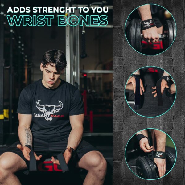 Limited time deal-42% off BEAST RAGE Lifting Straps for Weightlifting, Weight Lifting Straps Gym Powe - Image 4