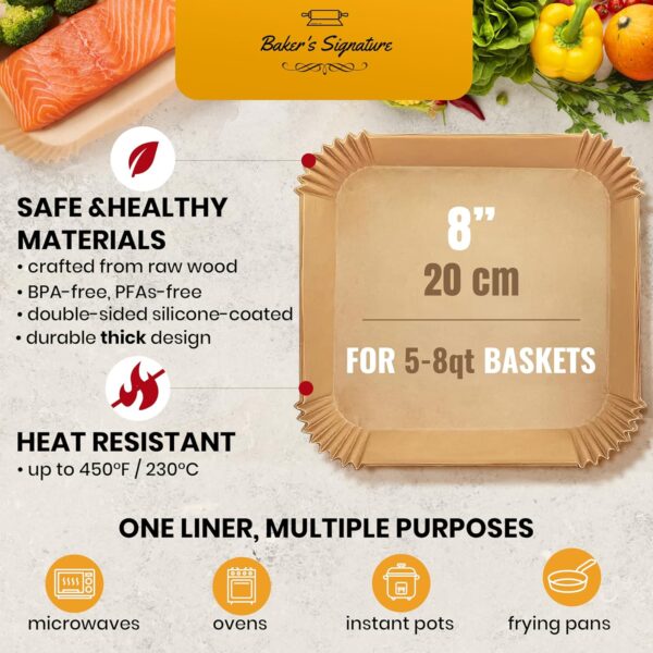 With Prime early access-50% off Air Fryer Paper Liners, 125Pcs Air Fryer Disposable Liners, Non-Stick an - Image 4
