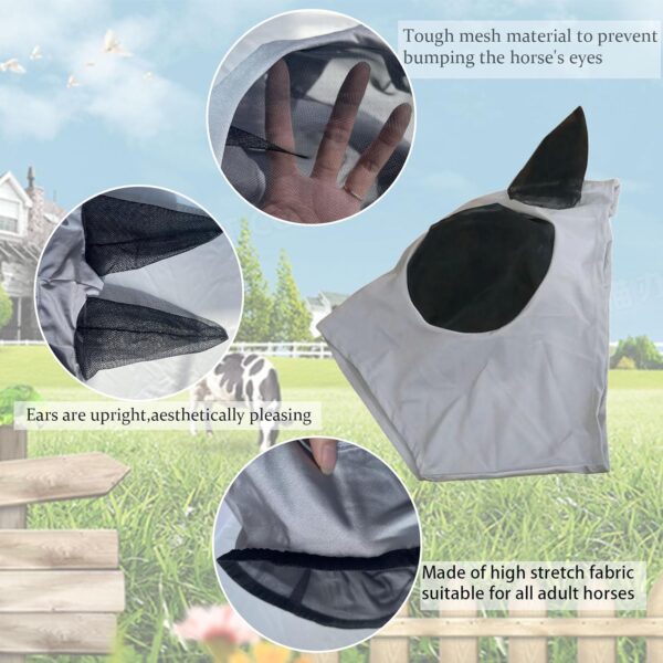 Limited time deal-50% off Prairie Horse Supply Horse Fly Mask with Ears - 2pc Super Comfort Stretchy - Image 2