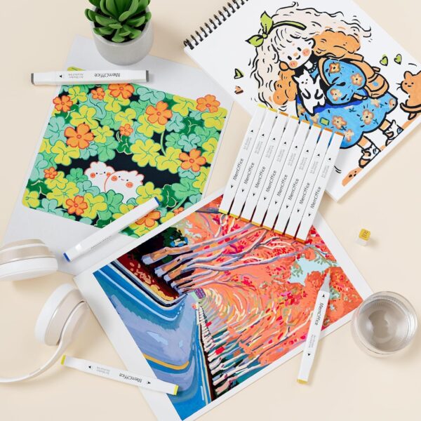 Limited time deal-38% off 80 Colors Dual Tip Artist Alcohol Markers Set with Carrying Case - Perfect for - Image 4