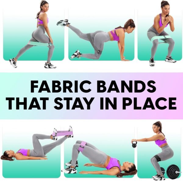 Limited time deal-41% off Fabric Resistance Bands for Women & Men – 4 Durable Exercise Bands for - Image 3