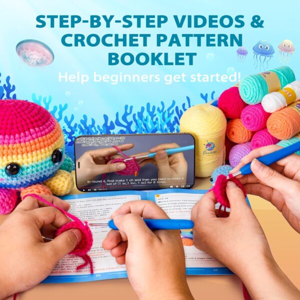 Limited time deal-50% off Crochetta Crochet Kit for Beginners, Crochet Kit Step-by-Step Video Tutorial - Image 4