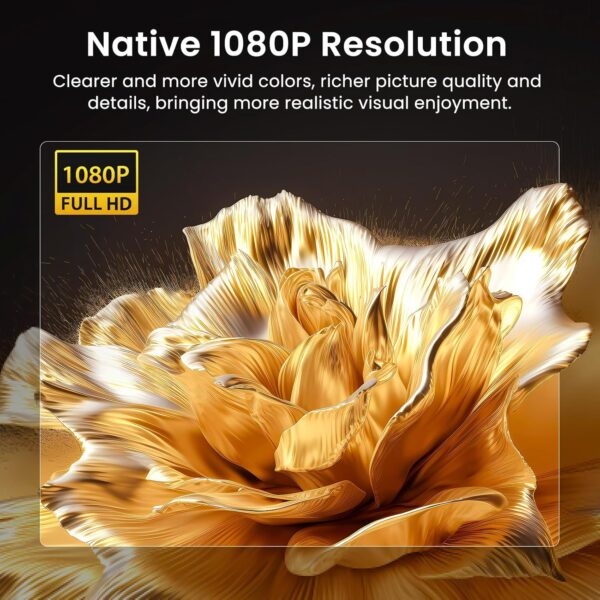 Limited time deal-46% off HAPPRUN Native 1080P Bluetooth Projector, Full HD Portable Outdoor Mov - Image 2