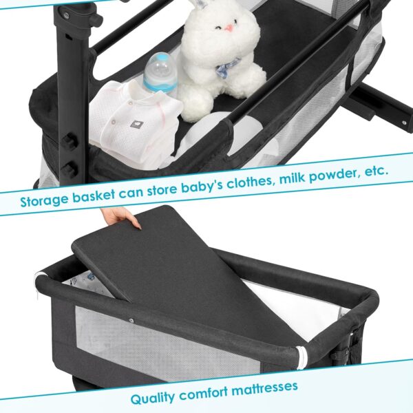 Limited time deal-41% off Baby Bassinet, Baby Basinet Bedside Sleeper, Easy to Fold Portable Crib Side - Image 3