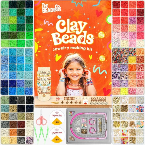 Limited time deal-40% off 21000 Clay Beads Bracelet Making Kit for Girls 120 Colors 6 boxes Polymer