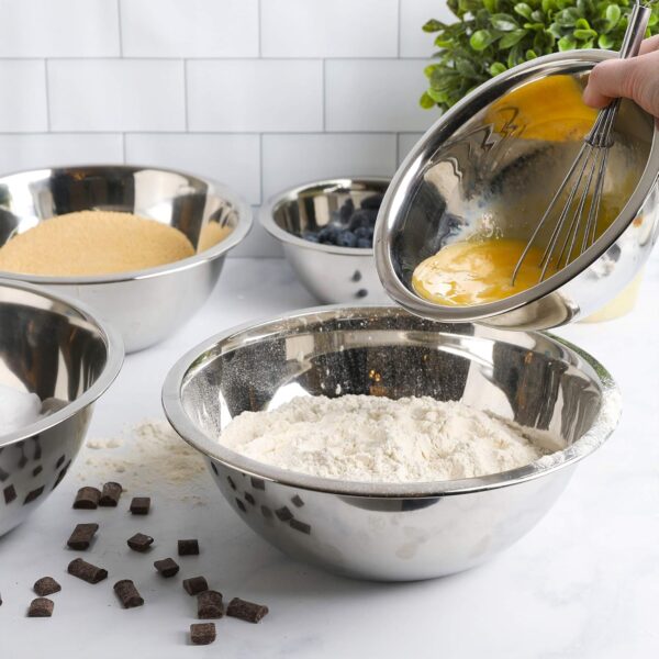 Limited time deal-48% off WHYSKO Meal Prep Stainless Steel Mixing Bowl (5-Piece Set) Home, Refriger - Image 2