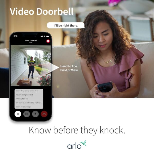 Limited time deal-54% off Arlo Video Doorbell 2K | 2nd Gen | Wire-Free/Wired Option, 2-Way Audio, - Image 3